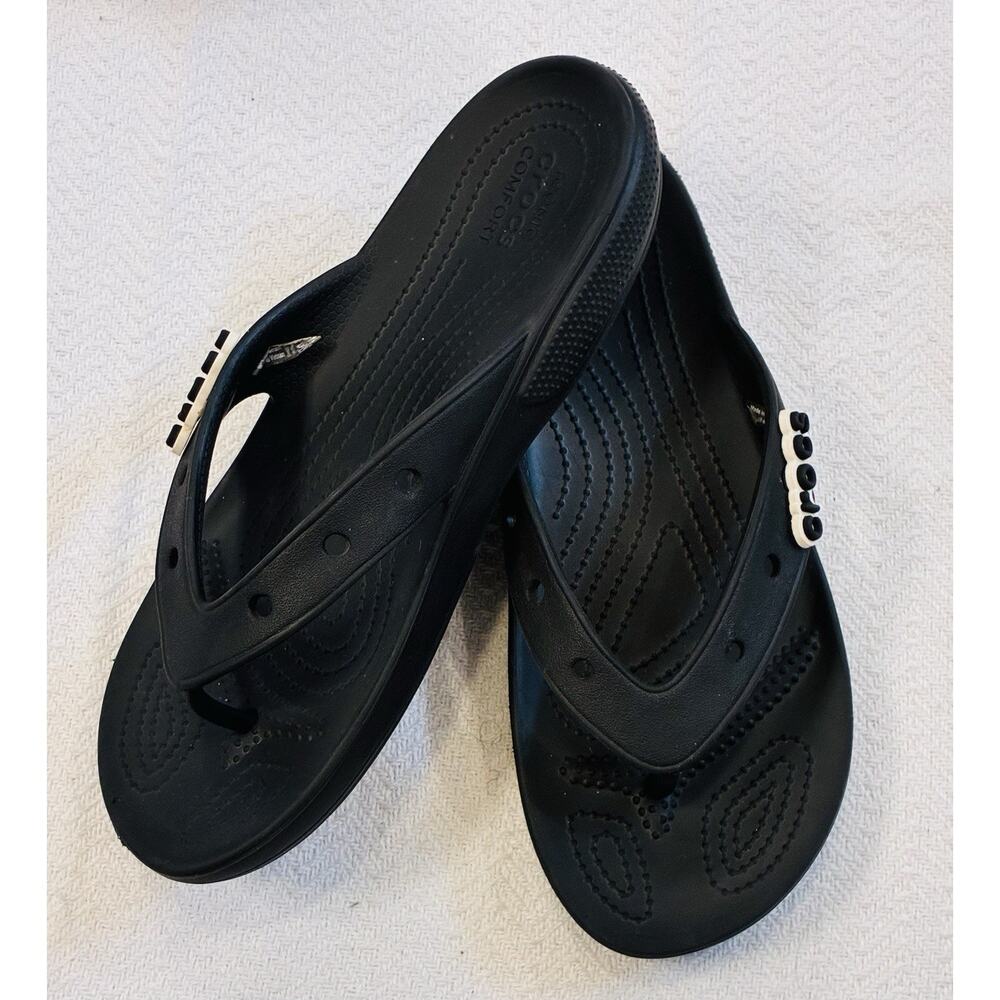 Crocs Baya II Flip Flop Sandals Black Slip On Slides Unisex Men’s 7 Women’s 9